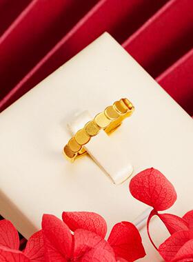 蜂巢活口戒指越南沙金女士清新