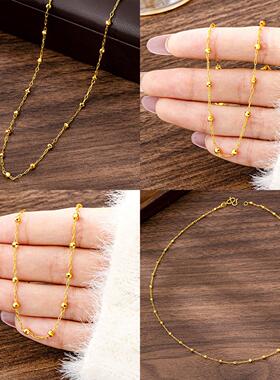 轻奢珠锁骨链女越南沙金项链