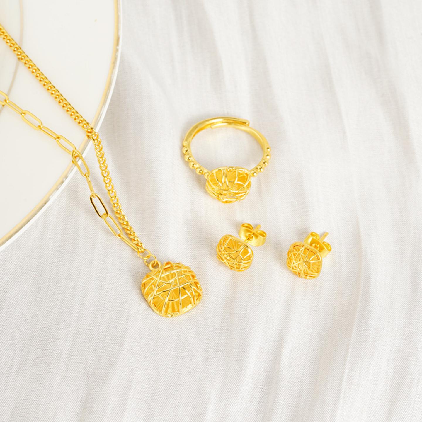 越南沙金捕梦网首饰套装