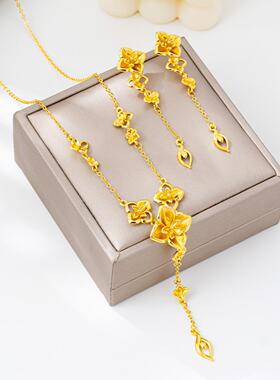 越南沙金繁花镂空流苏饰品套装