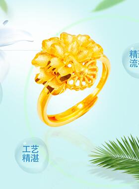 奢华仿金孔雀开屏民族风戒指