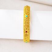 国潮民族风镂空花丝闭口手环女古法沙金手镯爆款 复古久不掉色饰品