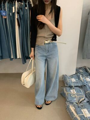 韩国AP时尚高级感宽松显瘦直筒裤垂感阔腿裤四面弹休闲拖地裤6172