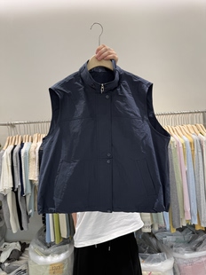 韩国5071极简风立领拉链马甲女无袖 休闲坎肩背心 百搭叠穿外套工装