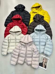 欧货D6630时尚高级感宽松显瘦短款连帽90白鹅绒羽绒服小个子外套
