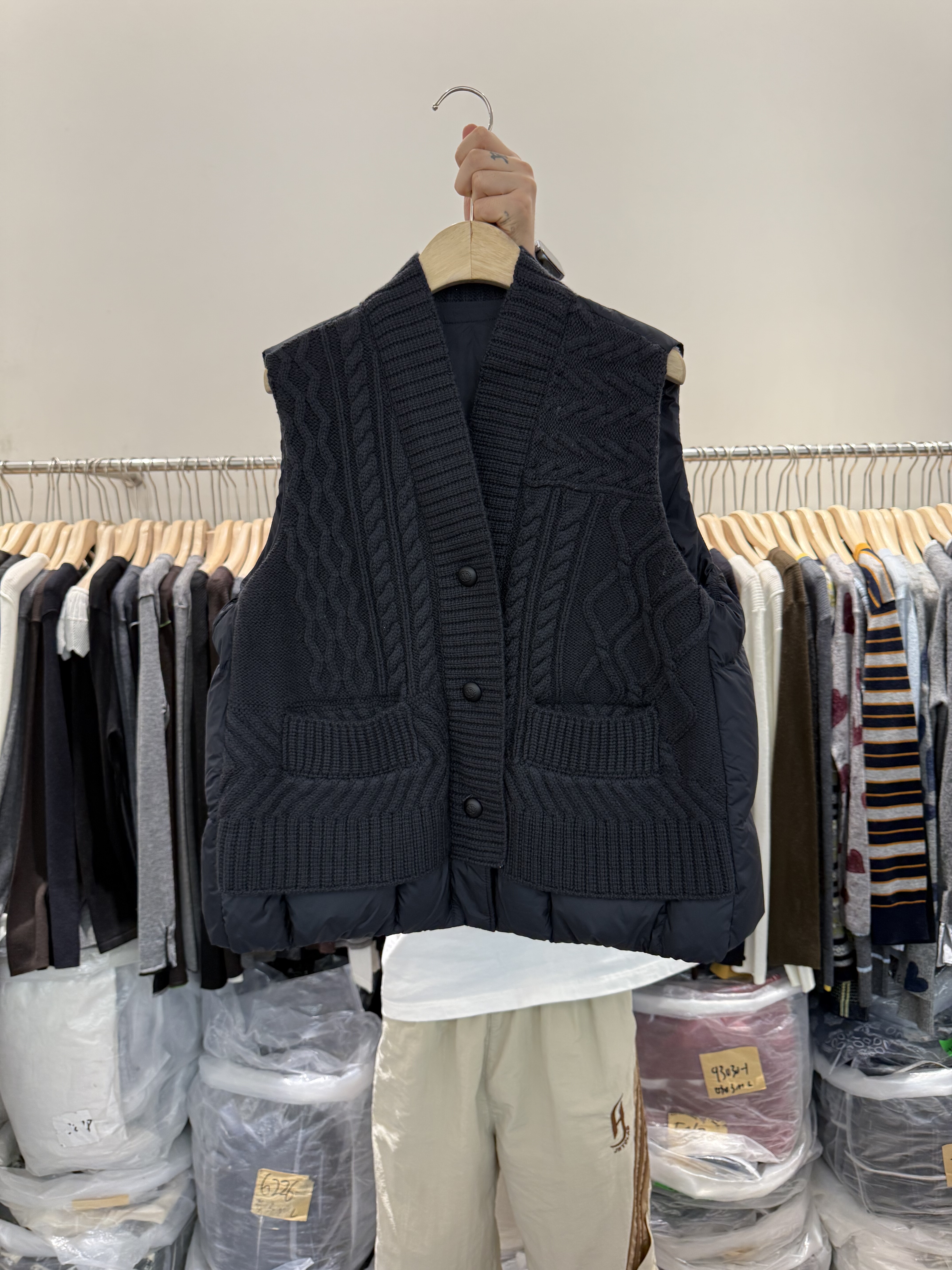 拼接马甲女90白鹅绒坎肩羽绒背心