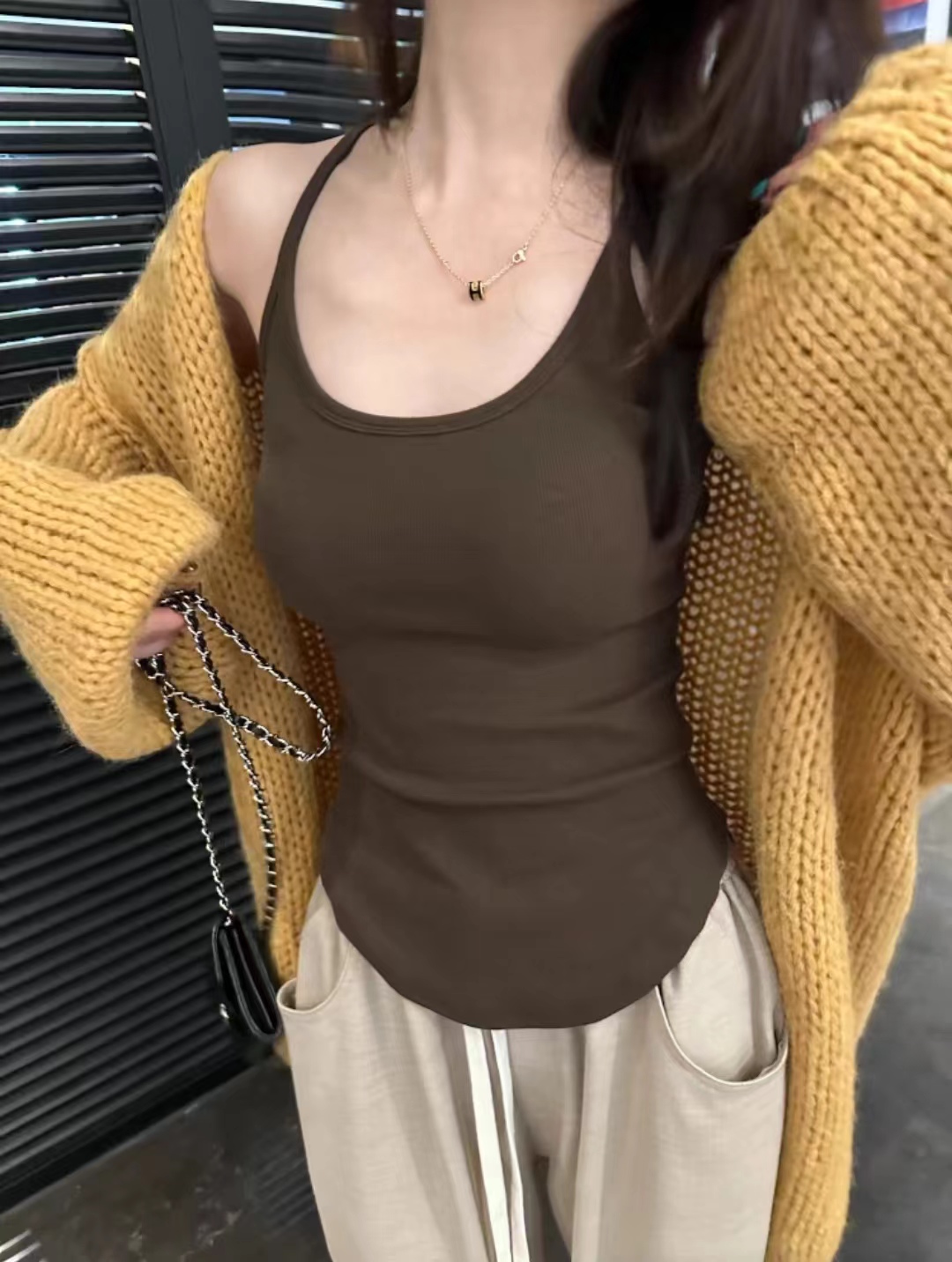 爆款春秋夏季内搭吊带背心打底衫