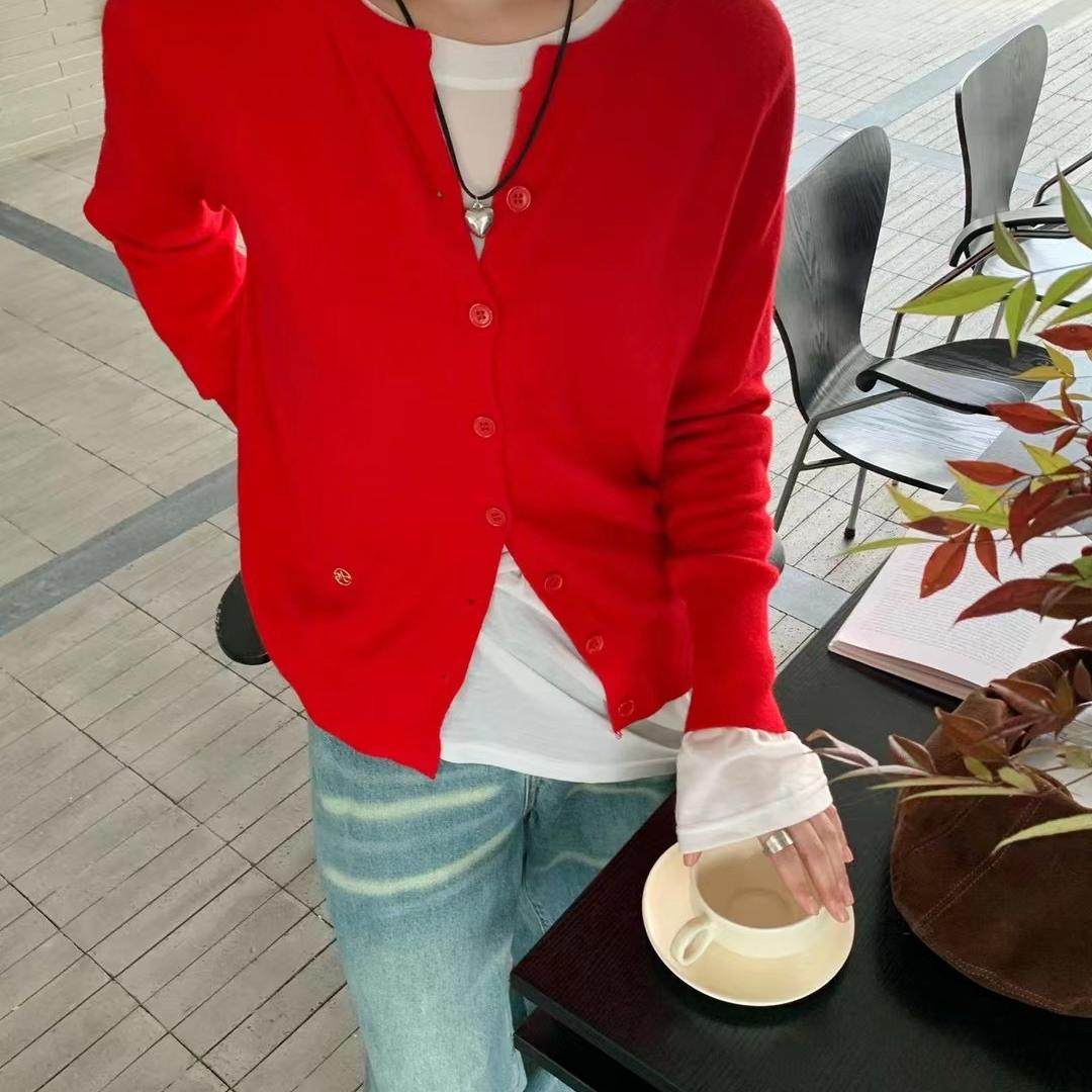 moment秋季韩版chic设计感圆领针织开衫毛衣女简约百搭叠穿上衣女,女装/女士精品,毛针织衫,淘宝优惠券,粉丝福利购,淘宝优惠卷