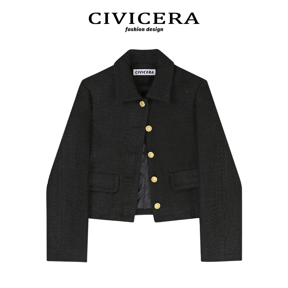 Демисезонная короткая шерстяная куртка CIVICERA, стиль Chanel, высококачественный стиль, яркий запоминающийся стиль