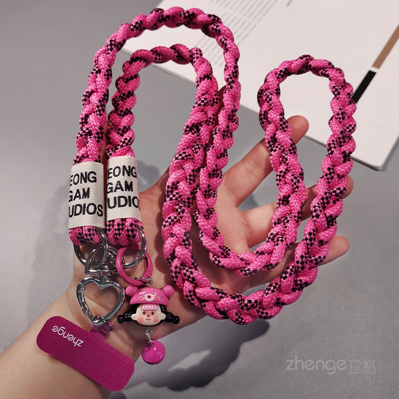 手机挂绳长款斜挎可背编织加粗