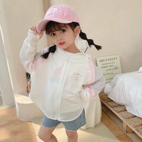 冰丝儿童防晒衣夏季拼色女童防晒