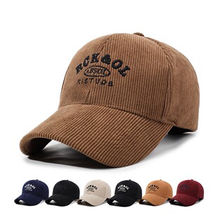 灯芯绒帽子女秋冬季双层加厚高级感硬顶爬山棒球帽显脸小鸭舌帽男