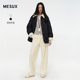 MESUX米岫冬疗愈绒感含羊毛抽绳松紧腰直筒软糯风休闲裤 MNWSQ401