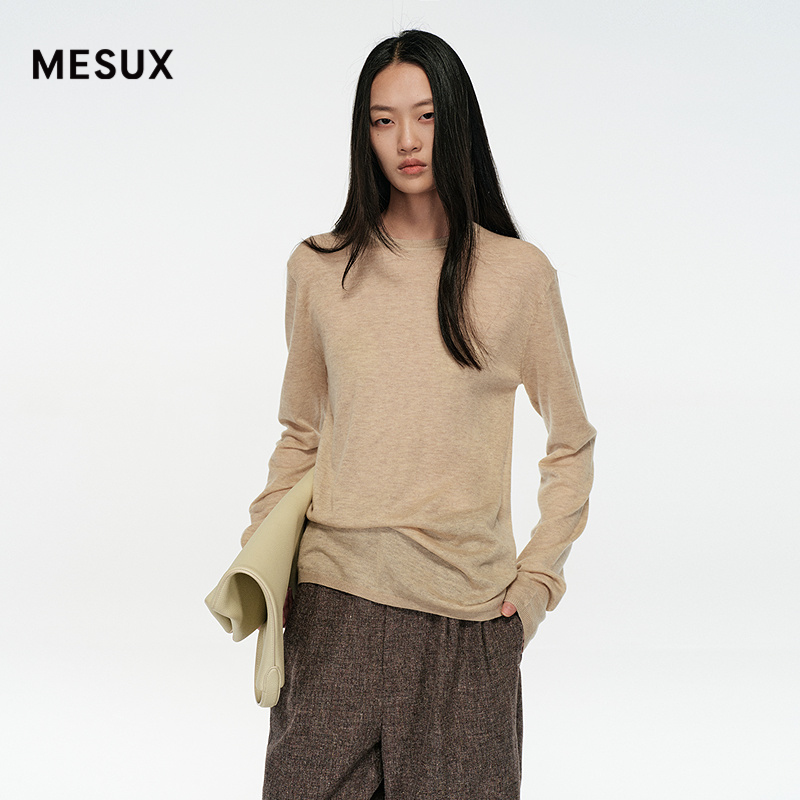 MESUX米岫25冬治愈衫系列羊绒松弛感打底针织衫毛衣MNWUE435