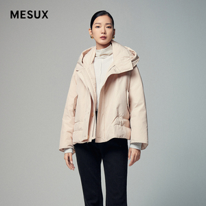 MESUX米岫23冬季新品时尚设计白鹅绒带帽羽绒服女MLWUL207