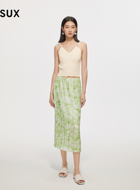 MESUX米岫新品时尚设计黑色白色毛织吊带女MMSUE103