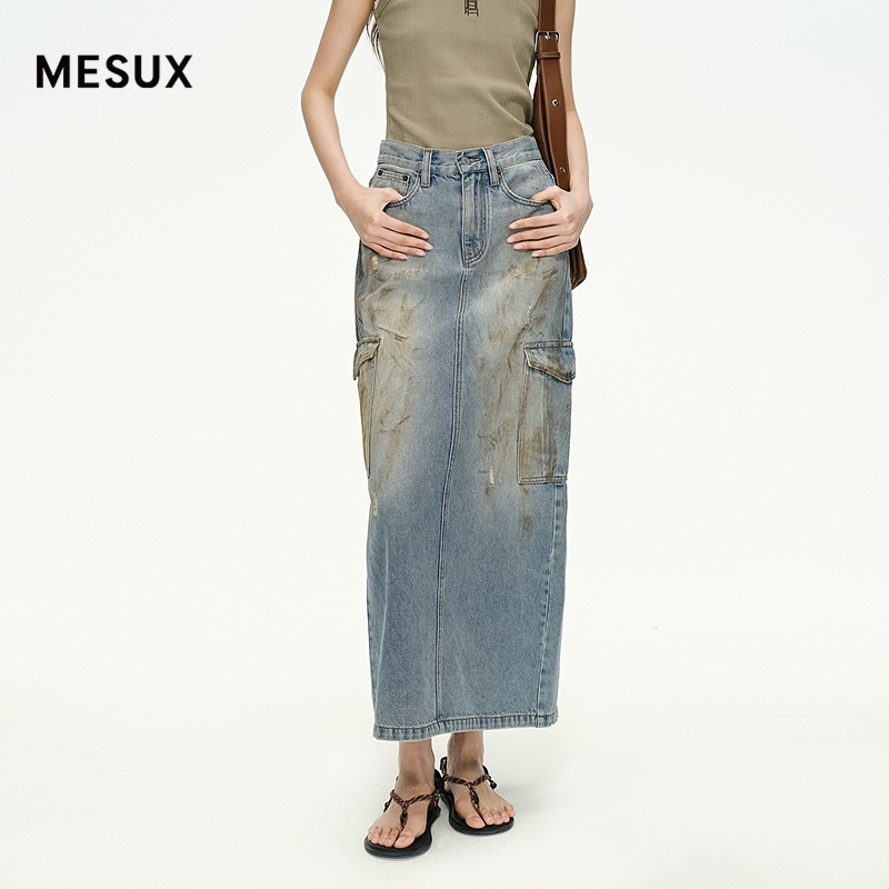 MEUX米岫2025牛仔半裙