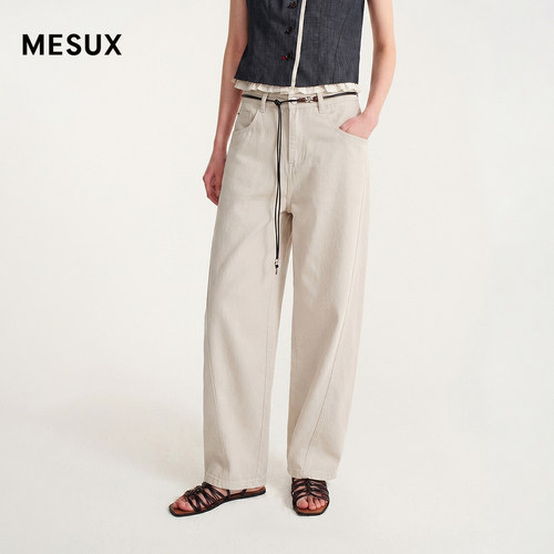 MESUX米岫26夏弹直筒牛仔裤 柔软挺括 灰白复古MOMBR402