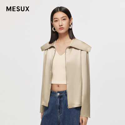 MESUX米岫24春季新品时尚设计翻领拉链上衣女MMSUD509