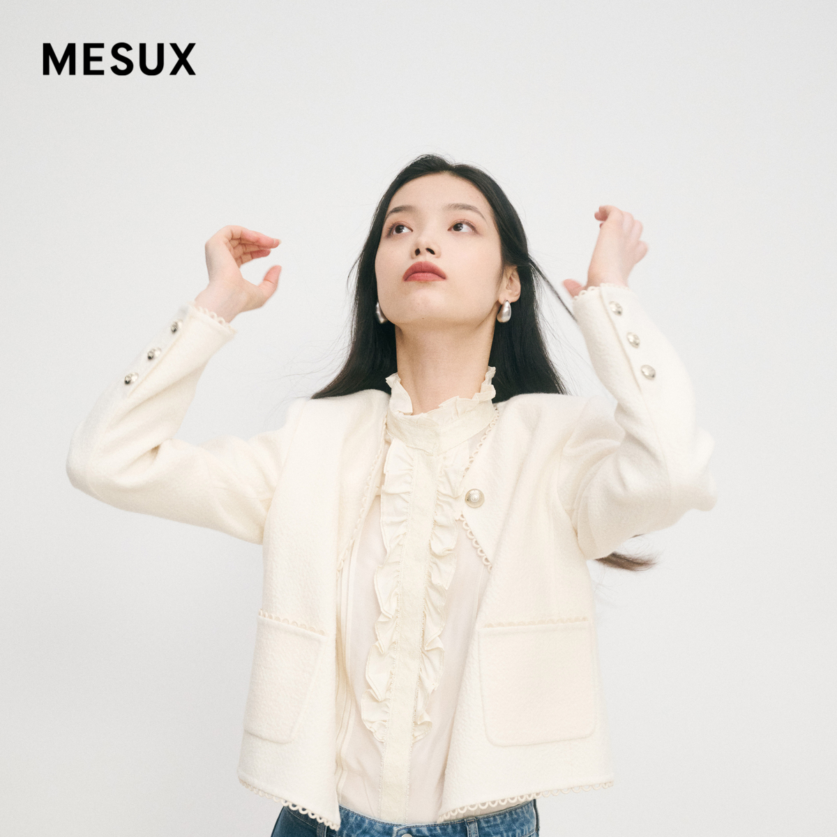 MESUX米岫新品女法式小香风双面呢短外套MMWUI105