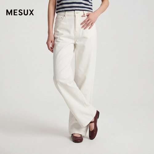 MESUX米岫26夏四面弹360°自由伸展牛仔阔腿裤MOMPR402