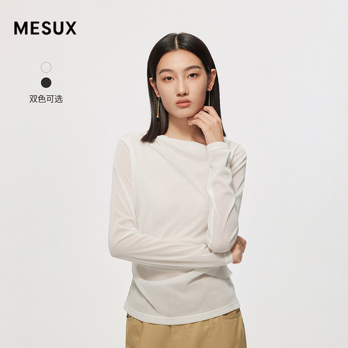 MESUX米岫新品【日本进口面料】长袖弹力打底衫女MMSUD510