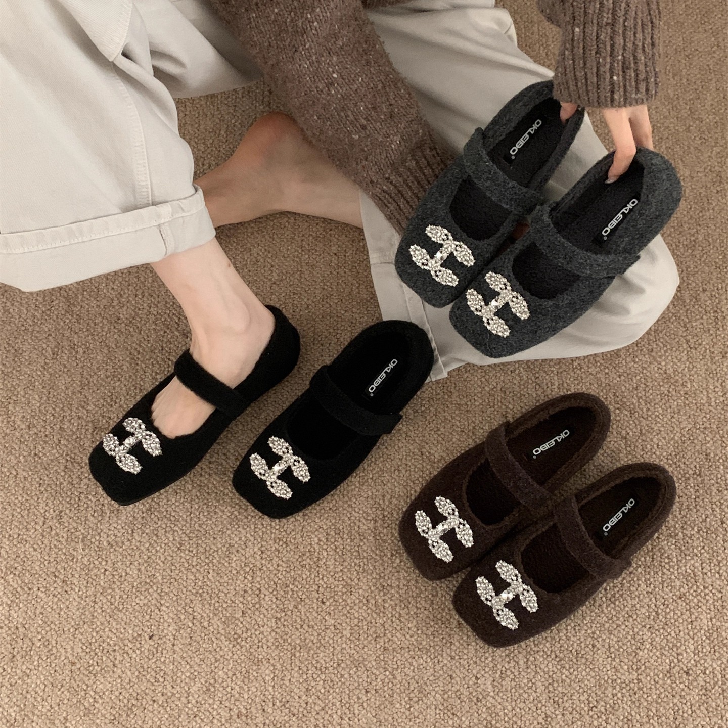 玛丽珍加绒棉鞋女2025年冬季