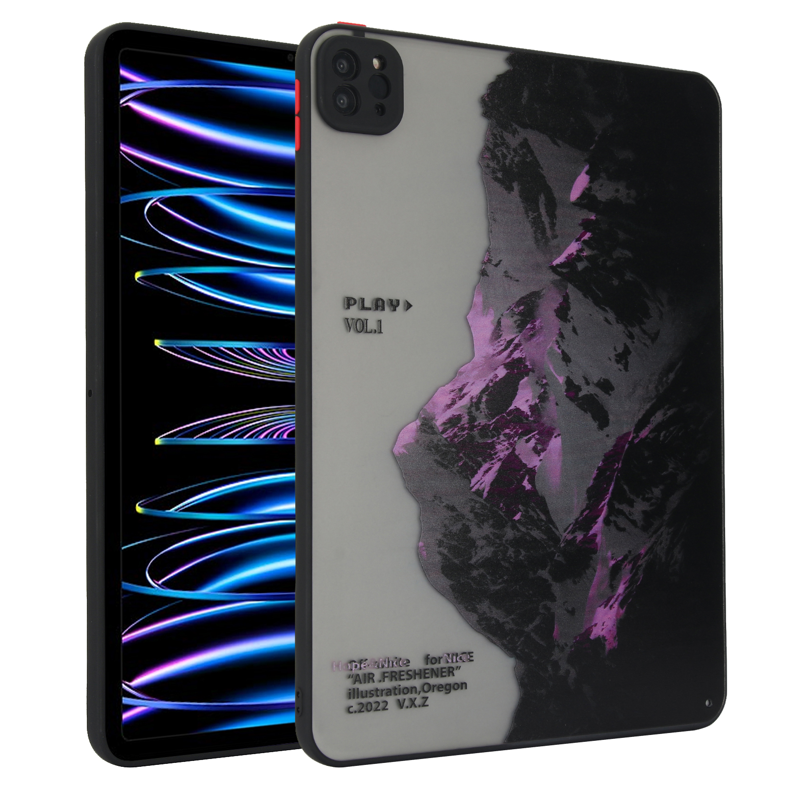 2022适用苹果iPad pro11寸保护壳air5/4简约欧美风景10.9防摔10.2硬套iPad第10代十超薄亚克力平板防弯曲后壳