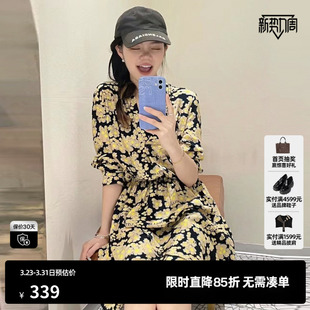 TI联名款 新款 艺术山茶花茶歇裙女度假风法式 春季 连衣裙尤缇时尚