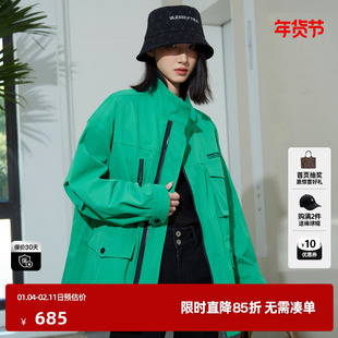 U/TI休绿色工装风派克风衣女设计感显白休闲上衣尤缇时尚春季新款