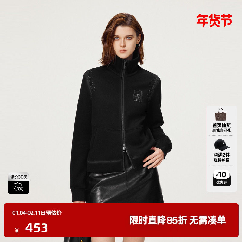 U/T黑色双拉链酷感短外套女 设计感通勤休闲上衣尤缇2025秋季新款,女装/女士精品,短外套,淘宝优惠券,粉丝福利购,淘宝优惠卷