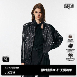 TI复古美式 新款 花版 春季 外套女设计感撞色拼接休闲上衣尤缇时尚