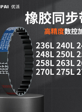 同步带L236L240L244L248L250L255L258L263L265L2机械橡胶同步皮带