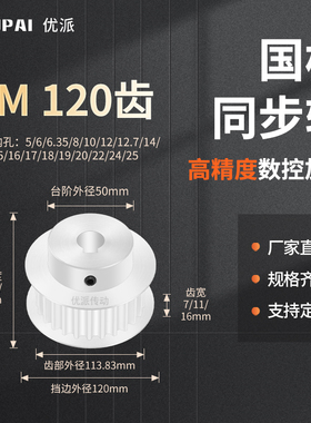 同步带轮3M120齿BF型HTD齿宽7/11/16内孔81012141516机械型同步轮