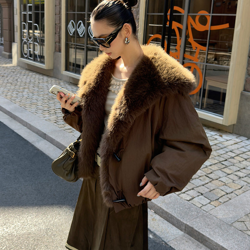 MMFISH时髦街头复古气质大毛毛牛角扣派克服加厚外套棉服25Y633,女装/女士精品,常规大码外套,淘宝优惠券,粉丝福利购,淘宝优惠卷