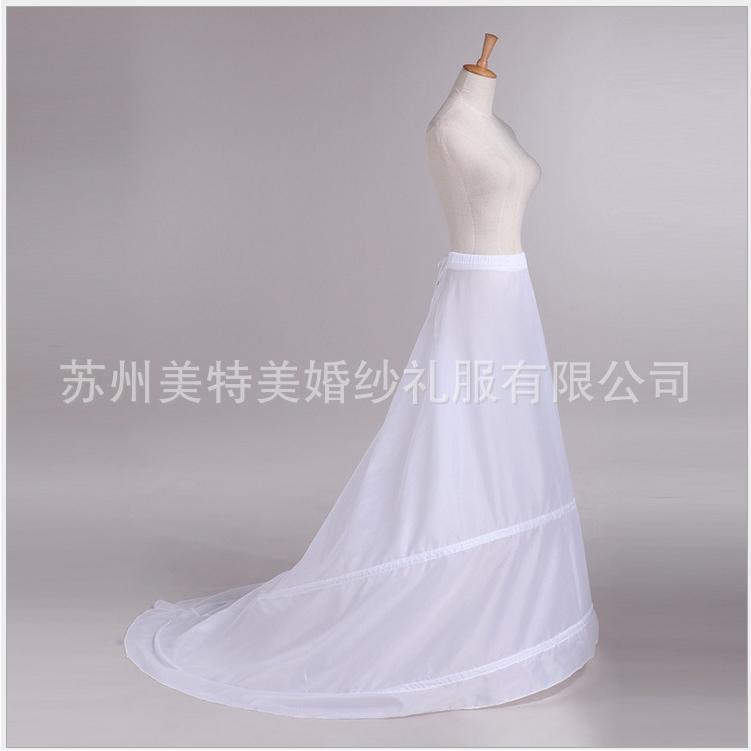 婚纱拖尾裙撑  无纱拖尾撑裙双钢松紧腰两圈柔软贴身鱼尾衬裙