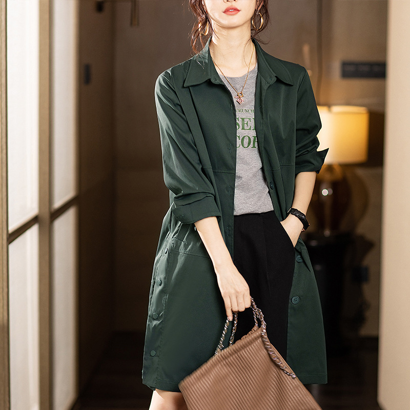 中长款风衣外套女春季新款2024微胖mm欧货时尚高级感爆款休闲上衣