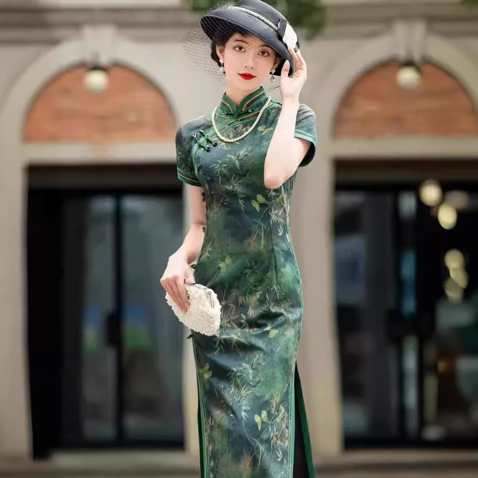 高端旗袍夏女2025新款日常复古改良中国风连衣裙年轻气质优雅长款