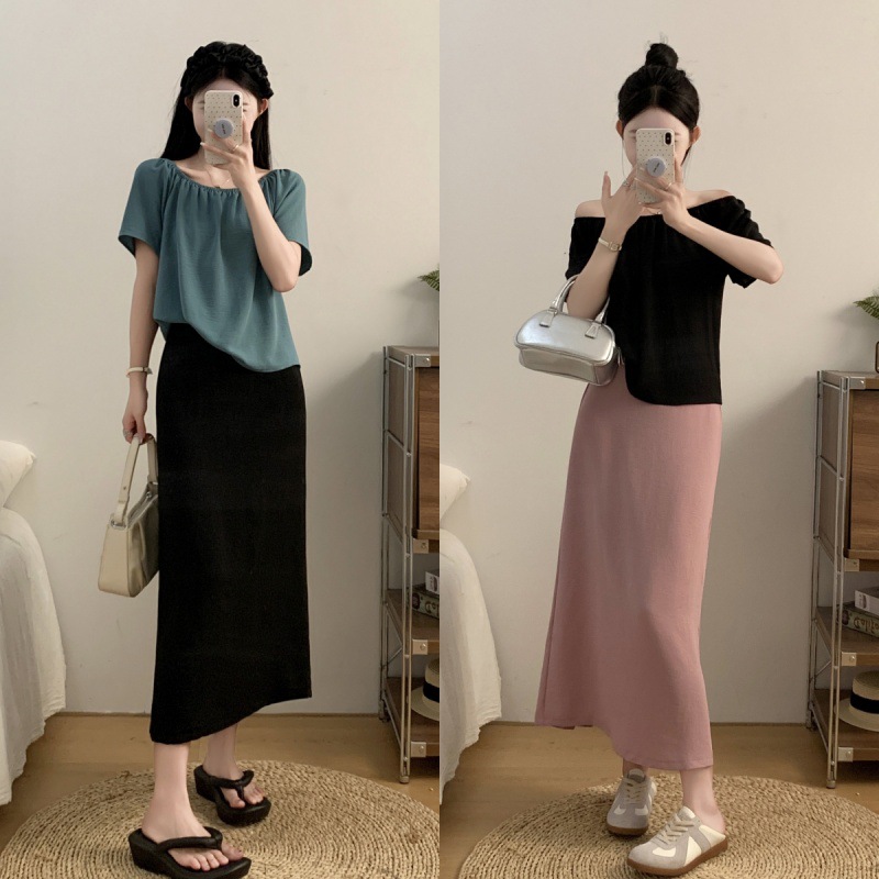 夏季新款大码胖MM大码宽松韩范短袖上衣+半身裙两件套装