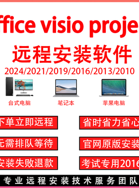office软件word excel ppt visio project远程安装调试办公软件