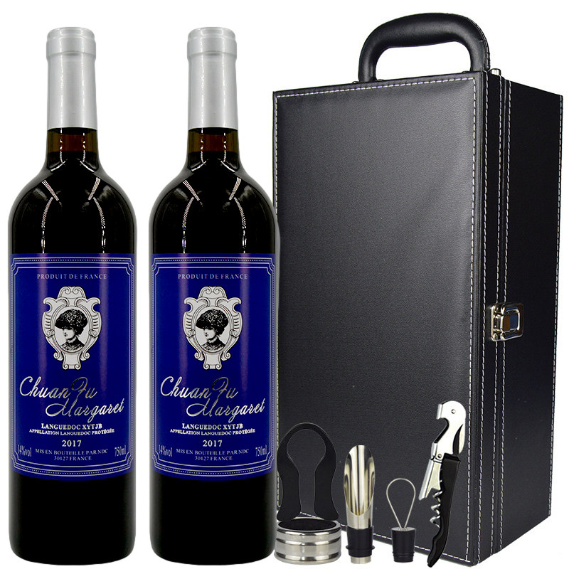 法国14度名兰酒庄川富玛格丽干红葡萄酒750ML两瓶礼盒装