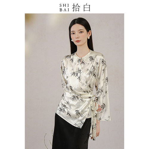 国风禅意茶服竹叶优雅改良系带