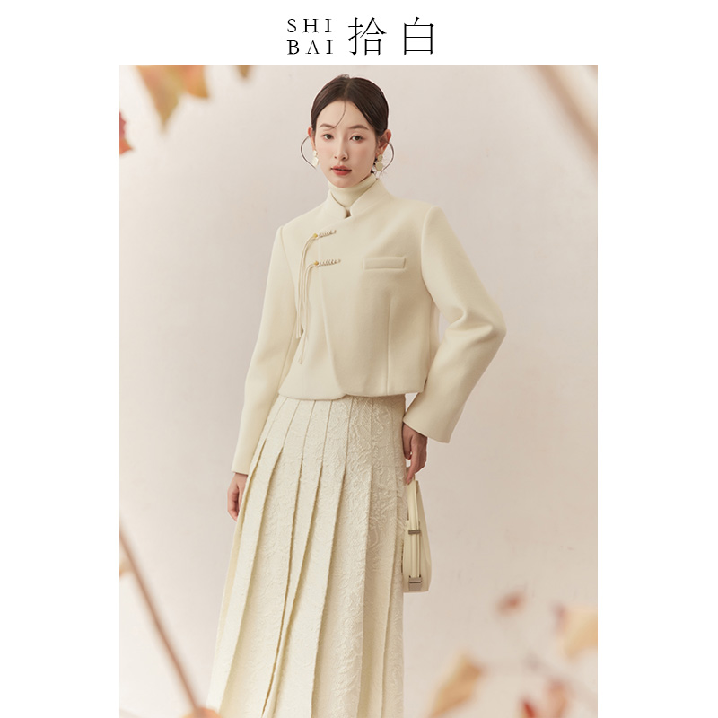 拾白新中式简约长袖国风复古外套