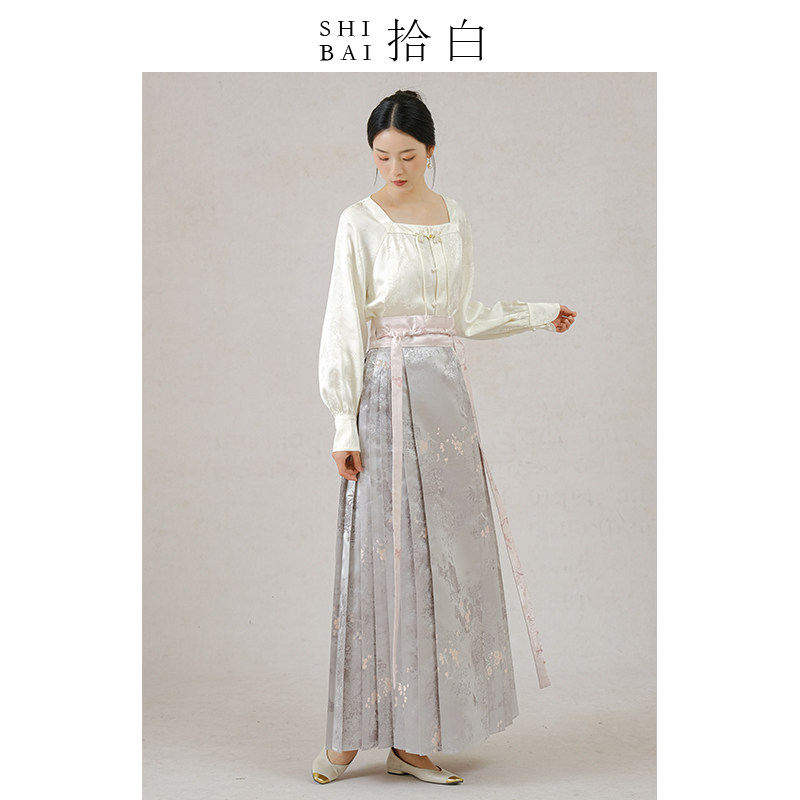 原创新中式改良提花半裙