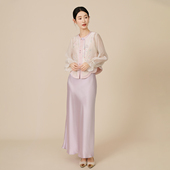 精致百搭气质女长款 显瘦高端醋酸新中式 半身裙 夏季 SHIBAI拾白新款