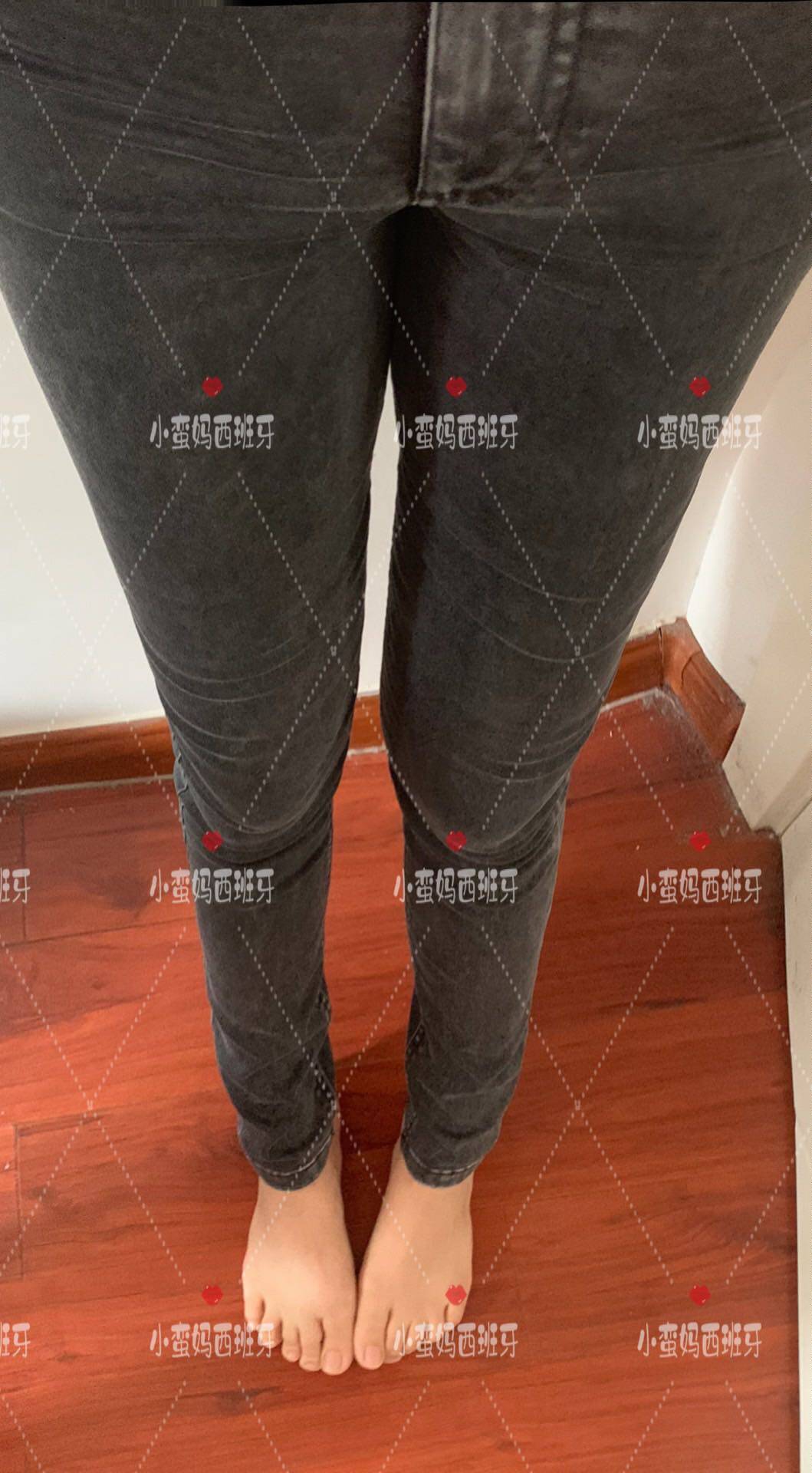 小蛮妈西班牙CALZEDONIA 高腰柔软触感提臀弹性烟灰色牛仔裤棉弹