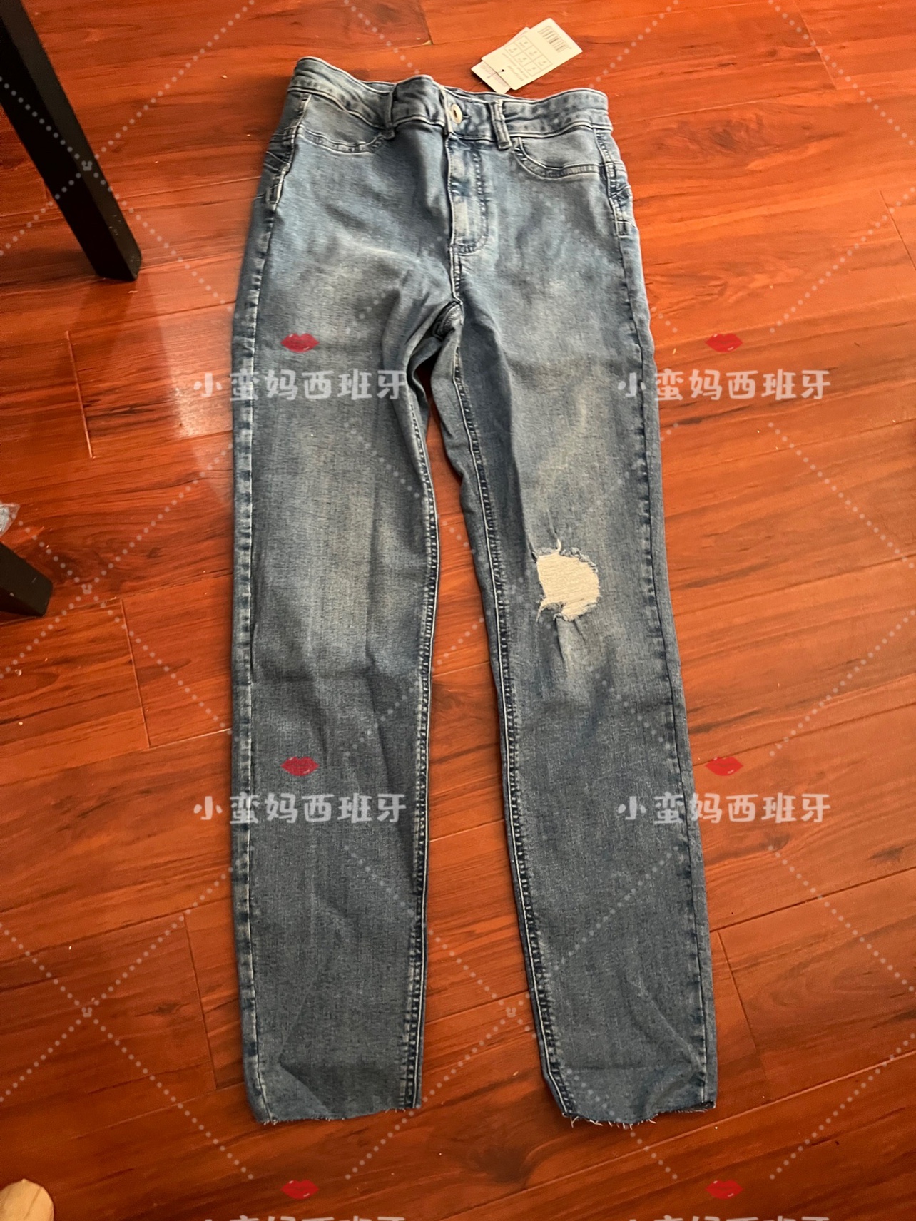 calzedonia春夏薄款破洞毛边提臀小脚牛仔裤modp1086