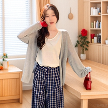 冰丝防晒开衫女夏季薄款外搭小披肩空调罩衫宽松慵懒长袖外套上衣
