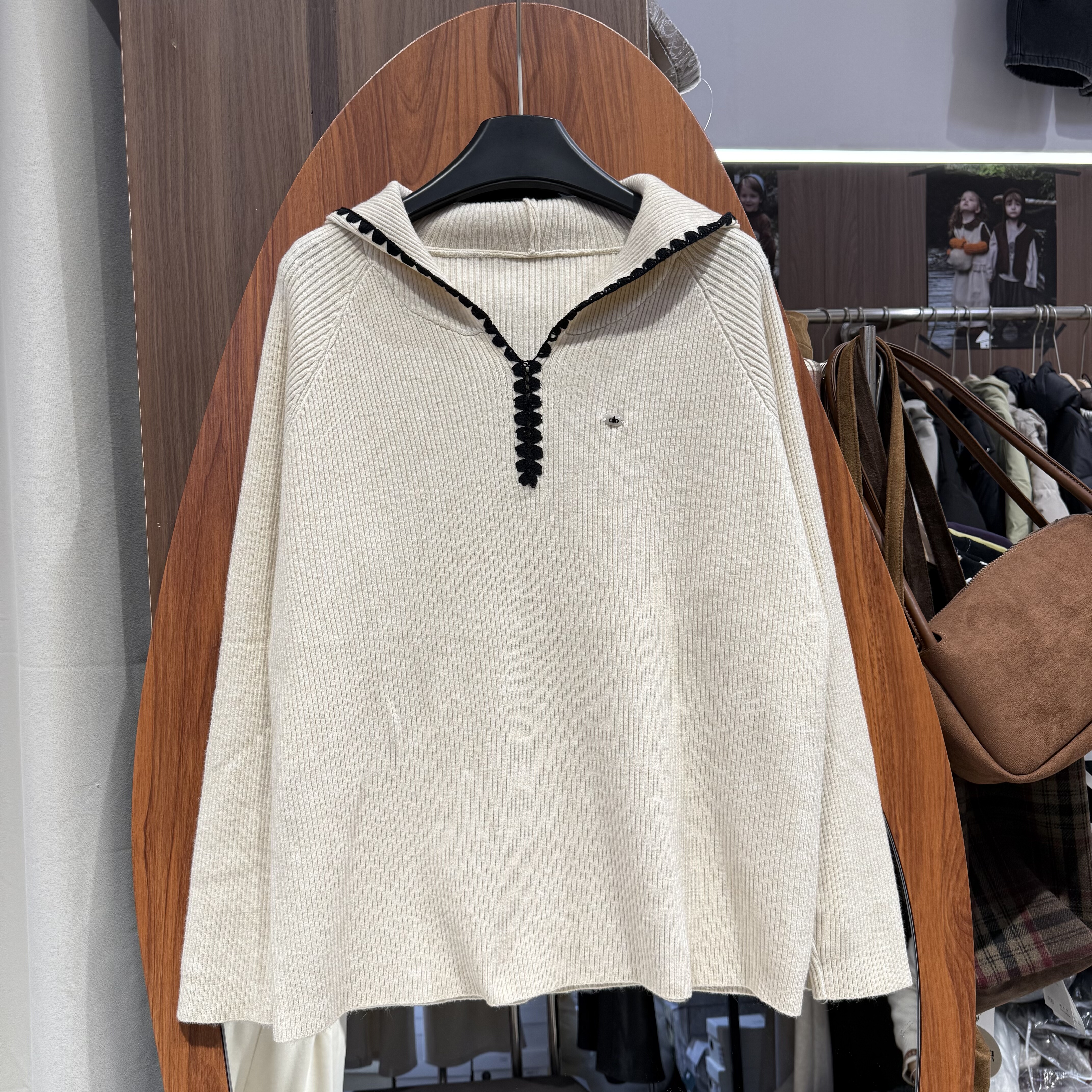 新款连帽毛衣女秋冬季穿搭慵懒高级感长袖上衣小众不撞款针织衫