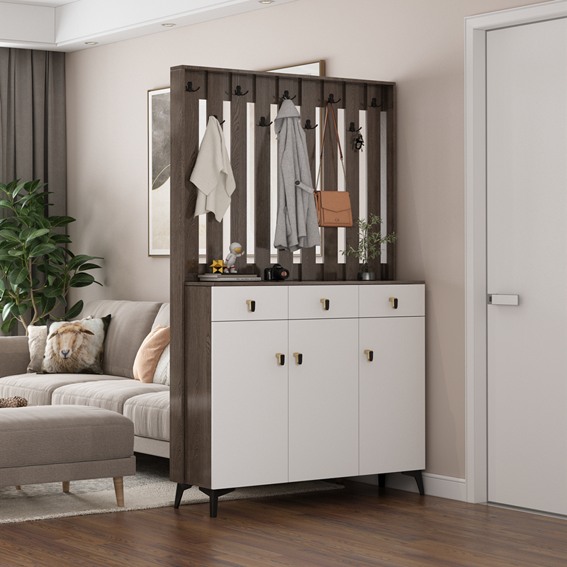 门口玄关带挂衣架一体简约现代